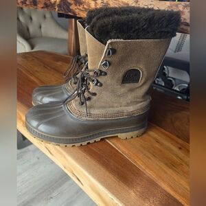 Sorel Boots Kaufman Men Waterproof Winter Duck Rubber Suede Leather Wool Lined